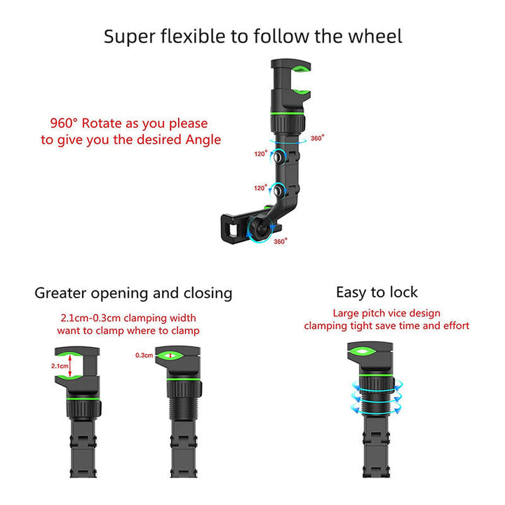 🚗 360° Rückspiegel-Handyhalterung – Flexibel, Sicher & Vielseitig!