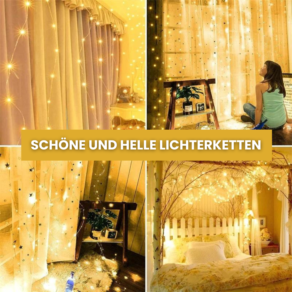 LED Lichterkette für Vorhänge mit Fernbedienung