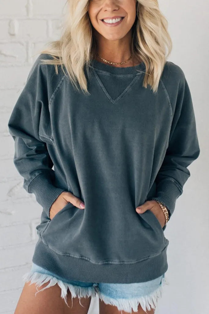 Scarlett- Sweatshirt mit gerippten Taschen | Entspannte Passform, gehobener Look