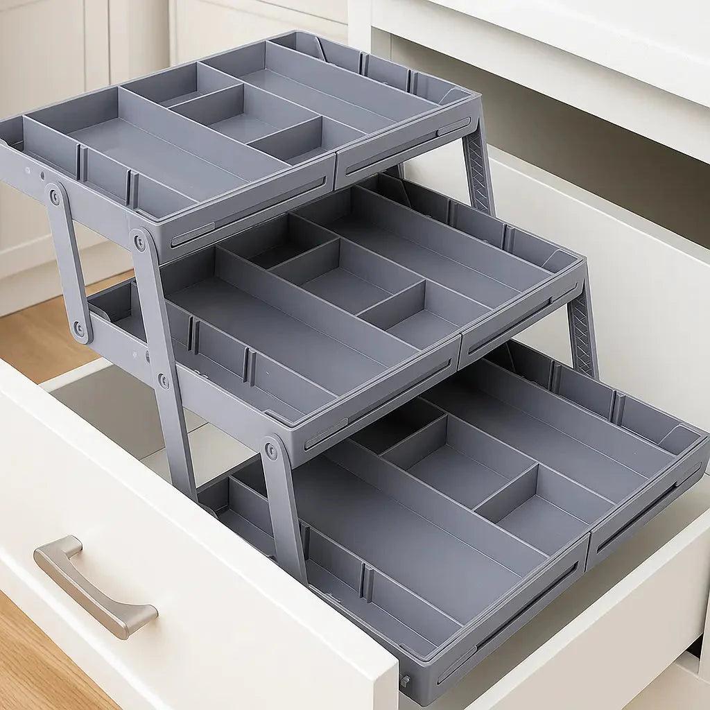 3-stufiger Smart-Schubladen-Organizer – Nutzt den Stauraum optimal aus