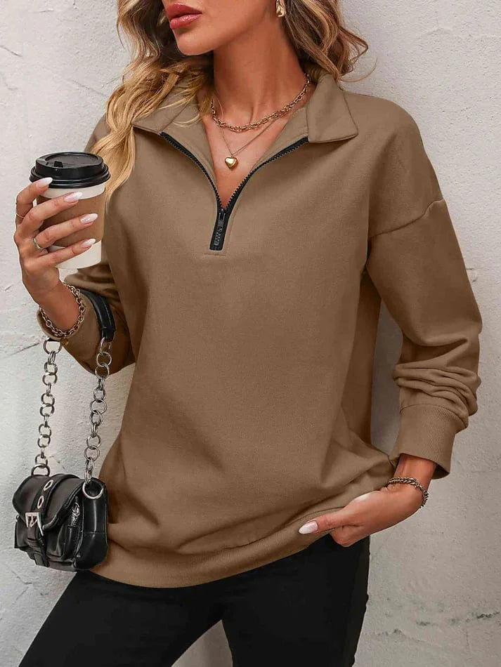 ZipLeicht | Damen Sweatshirt mit Fall-Schultern