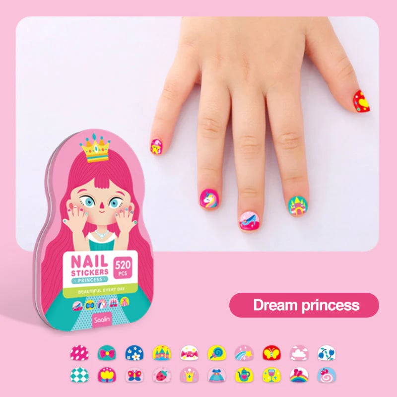 Nagelsticker Set für Kinder — Über 520 kreative, wasserfeste Designs