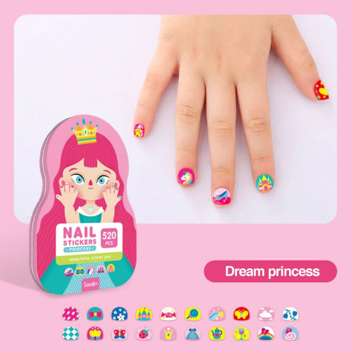 Nagelsticker Set für Kinder — Über 520 kreative, wasserfeste Designs