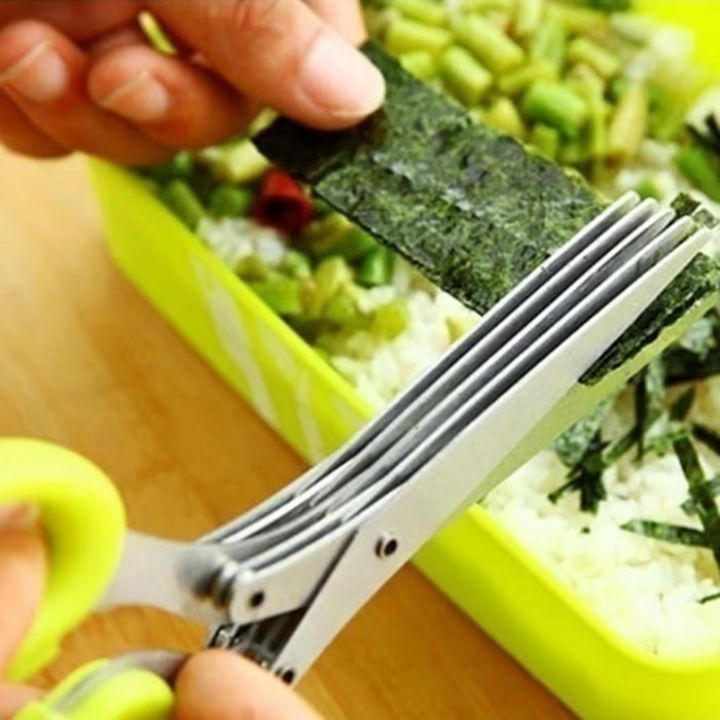 5-Klingen-Küchenschere aus Edelstahl Salatschere