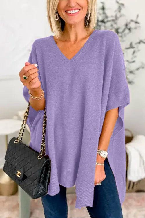 Poncho-Stil Pullover