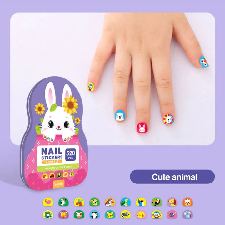 Nagelsticker Set für Kinder — Über 520 kreative, wasserfeste Designs