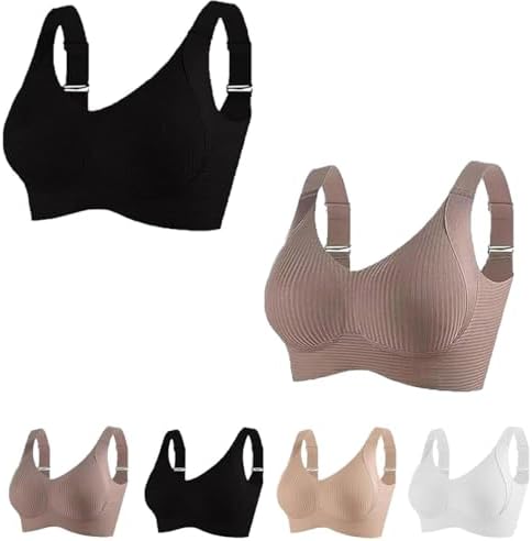 Gerippter, verstellbarer Push-Up-BH ohne Bügel für Damen