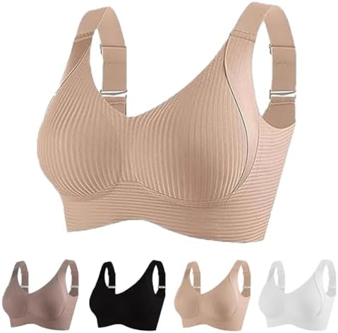 Gerippter, verstellbarer Push-Up-BH ohne Bügel für Damen