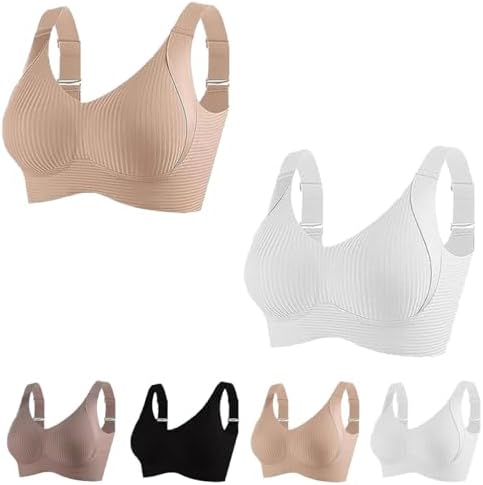 Gerippter, verstellbarer Push-Up-BH ohne Bügel für Damen