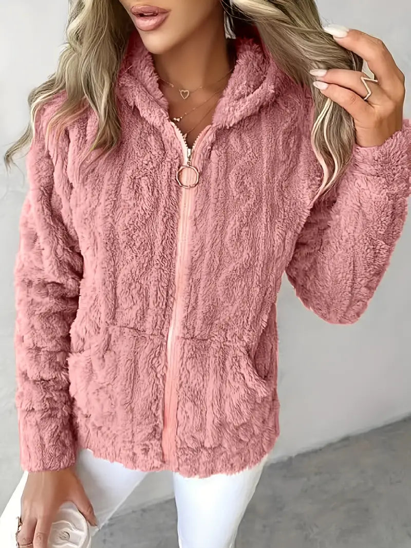 Ganka - Langarm Kapuzenpullover Mit Reißverschluss