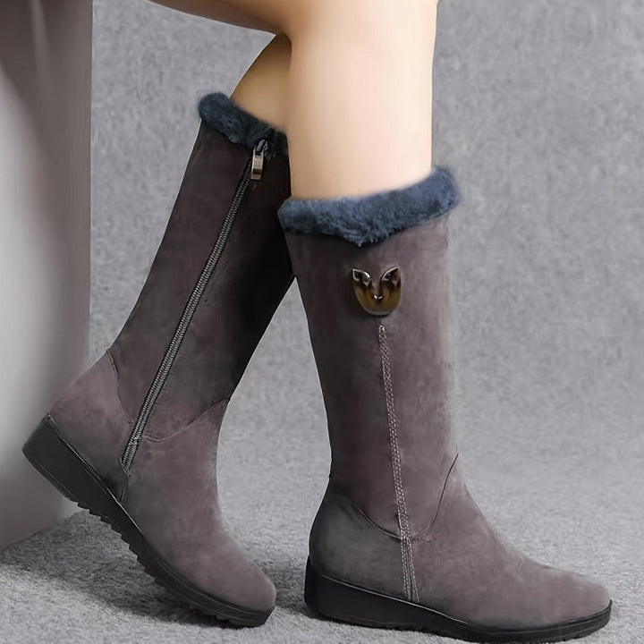 Britta – Warm Seitlichem Reißverschluss Stiefel