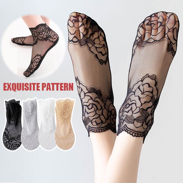 50% Rabatt | LaceStride | Unsichtbare Spitze Socken (Satz Von 4 Farben)