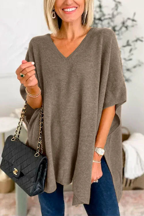 Poncho-Stil Pullover