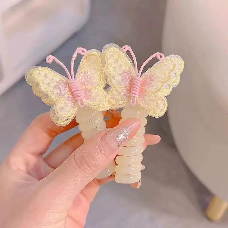 Schmetterlings-Haargummis im Spiraldesign – Süßes Geschenk für Tochter & Enkelin