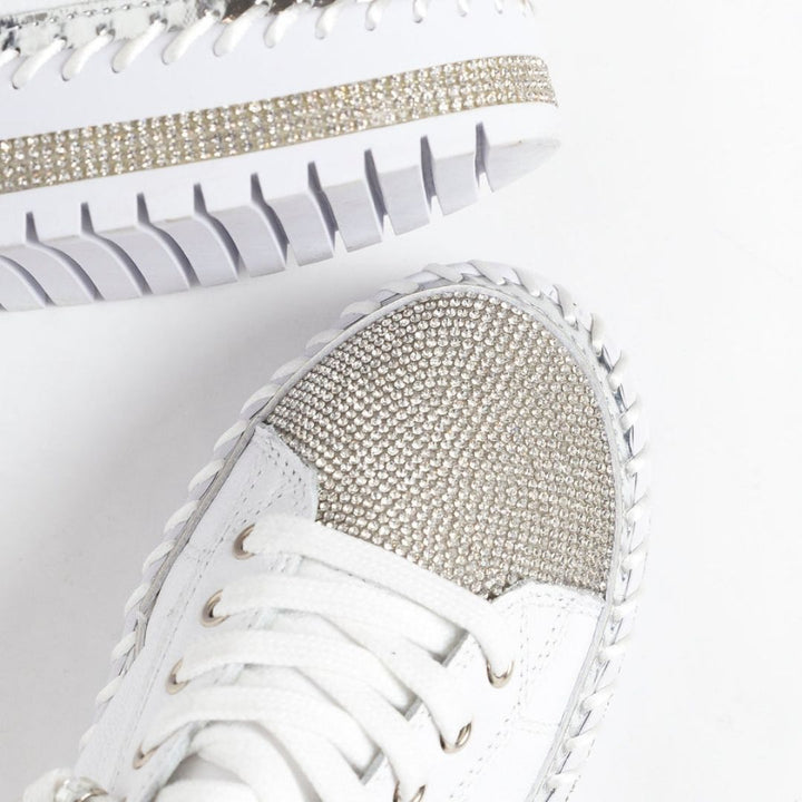 Guilia™ - Turnschuhe aus diamant silber leder