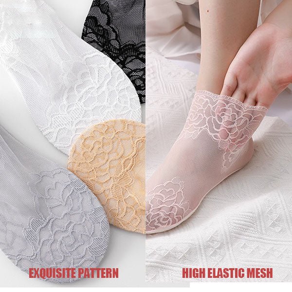50% Rabatt | LaceStride | Unsichtbare Spitze Socken (Satz Von 4 Farben)