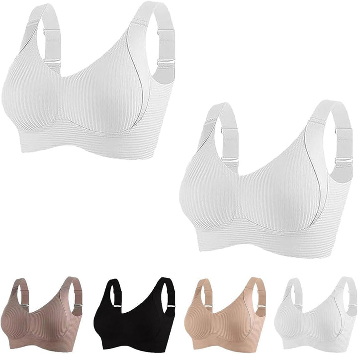 Gerippter, verstellbarer Push-Up-BH ohne Bügel für Damen