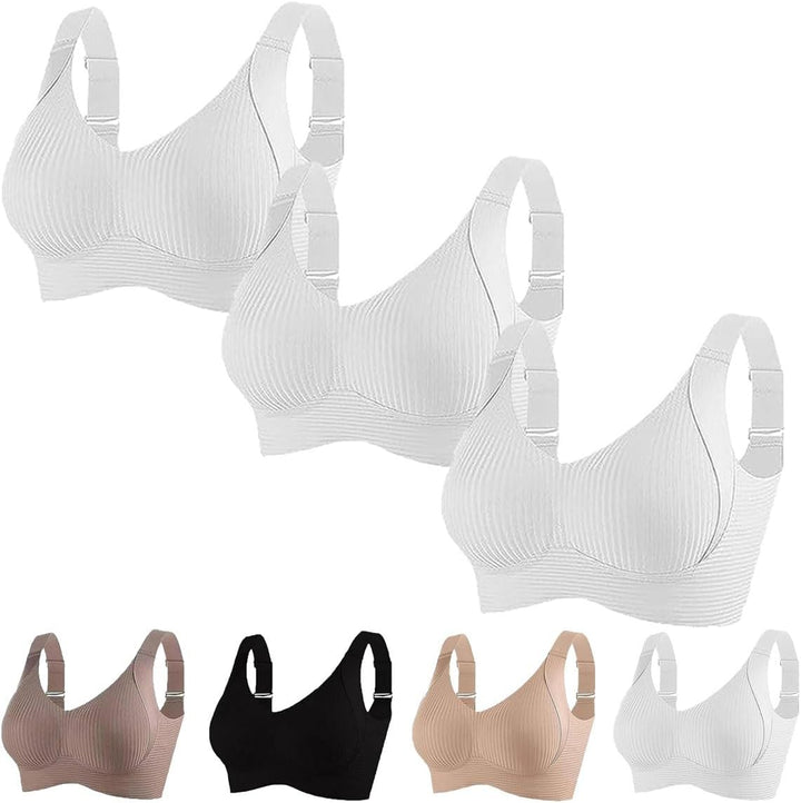 Gerippter, verstellbarer Push-Up-BH ohne Bügel für Damen