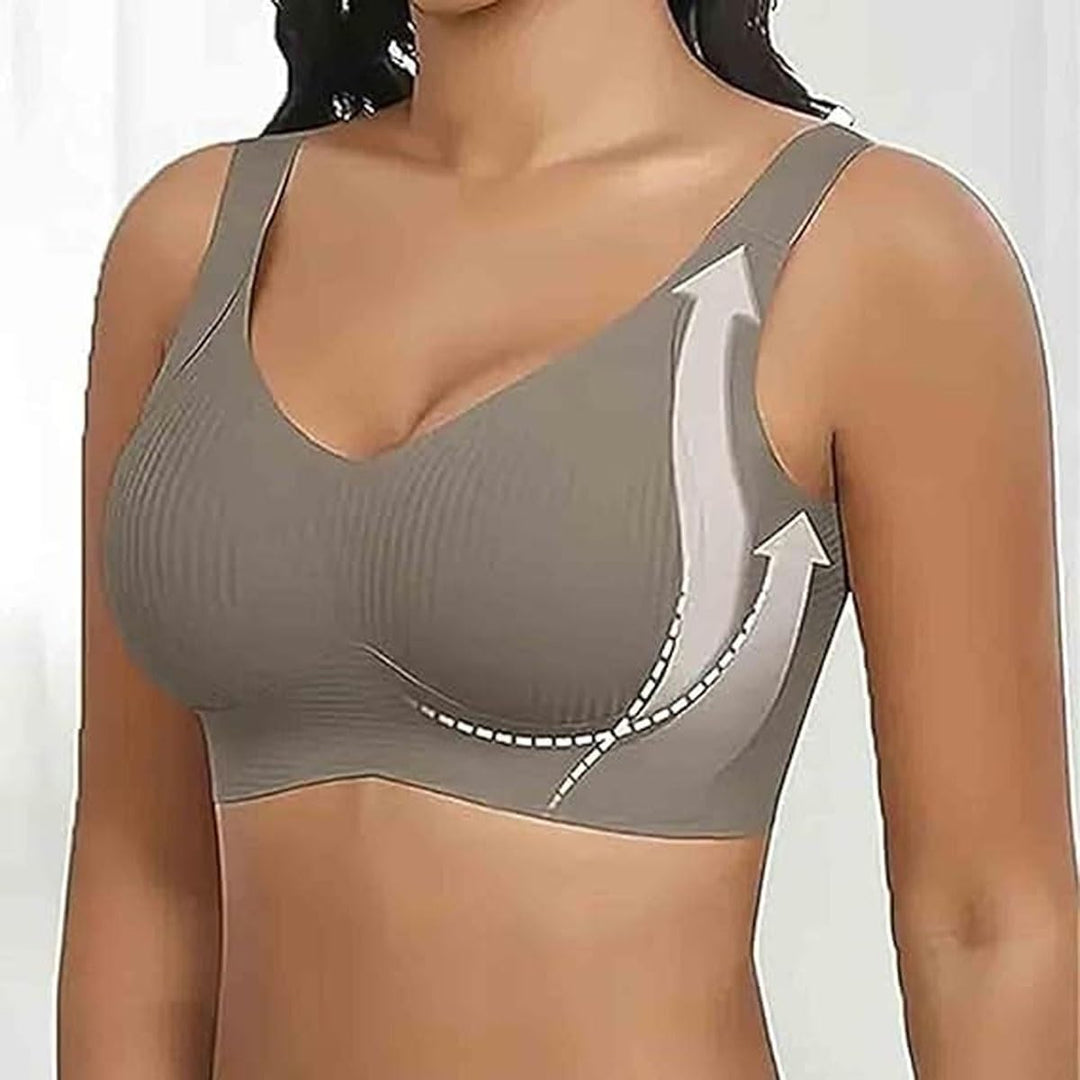 Gerippter, verstellbarer Push-Up-BH ohne Bügel für Damen