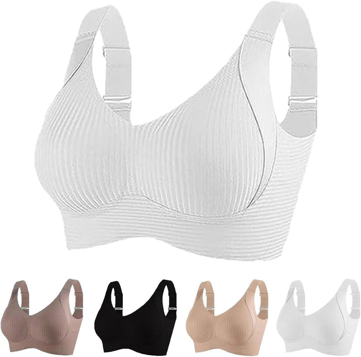 Gerippter, verstellbarer Push-Up-BH ohne Bügel für Damen