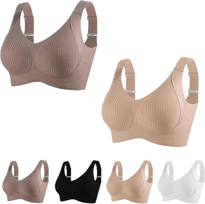 Gerippter, verstellbarer Push-Up-BH ohne Bügel für Damen