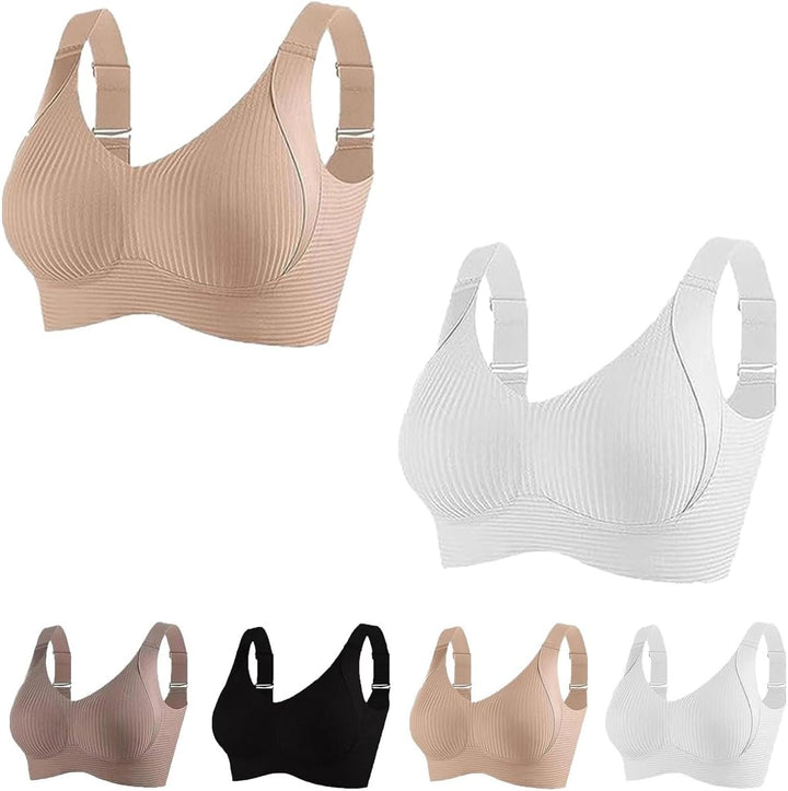 Gerippter, verstellbarer Push-Up-BH ohne Bügel für Damen