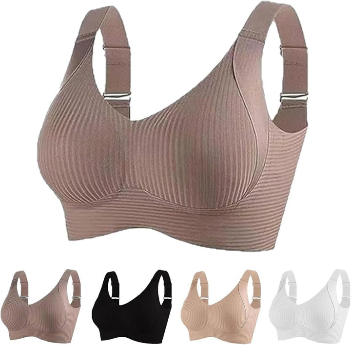 Gerippter, verstellbarer Push-Up-BH ohne Bügel für Damen