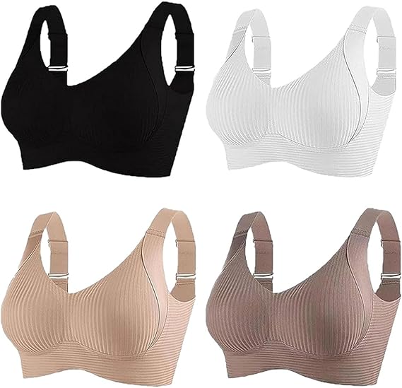 Gerippter, verstellbarer Push-Up-BH ohne Bügel für Damen