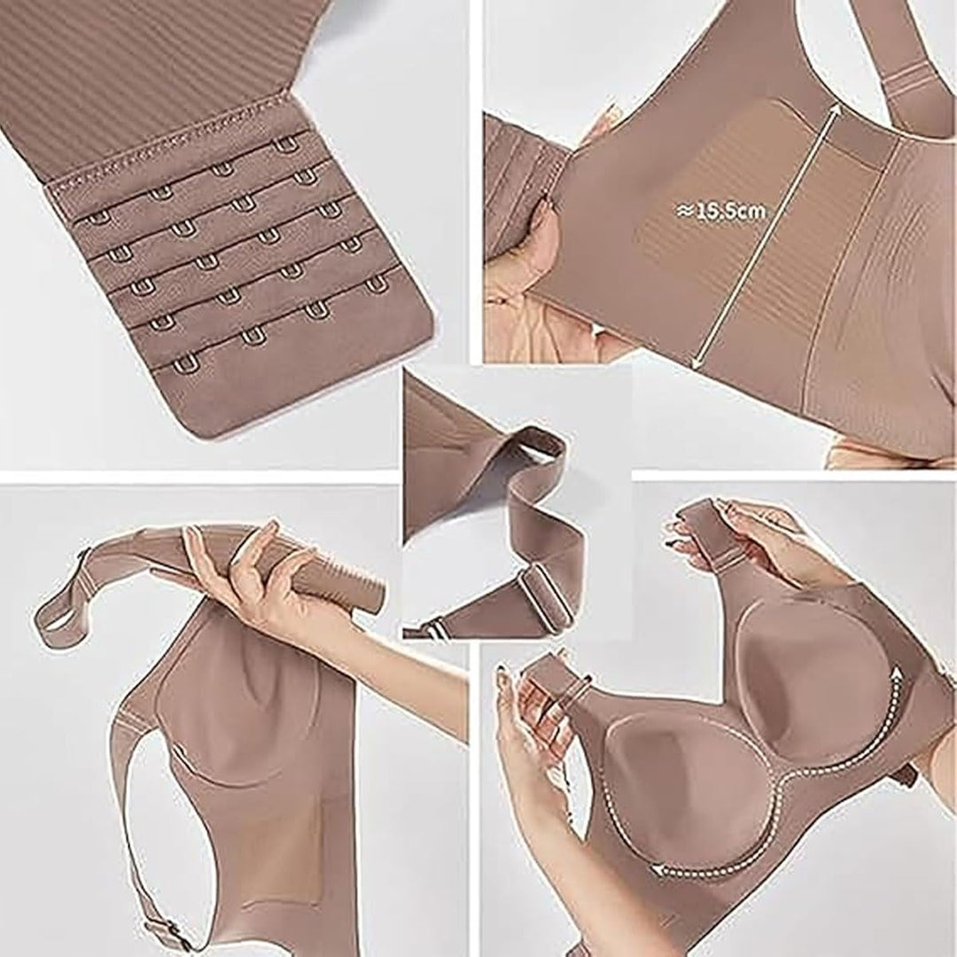 Gerippter, verstellbarer Push-Up-BH ohne Bügel für Damen