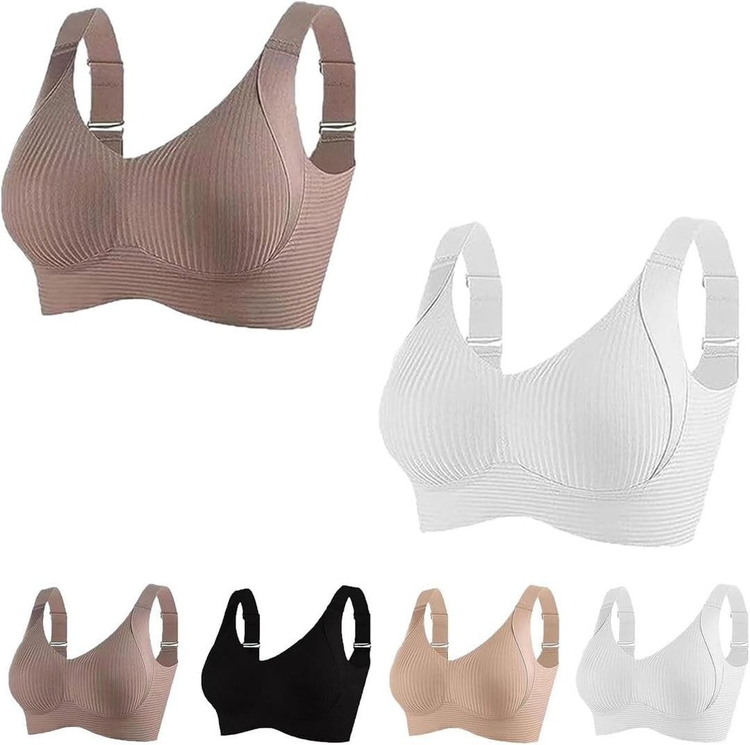 Gerippter, verstellbarer Push-Up-BH ohne Bügel für Damen