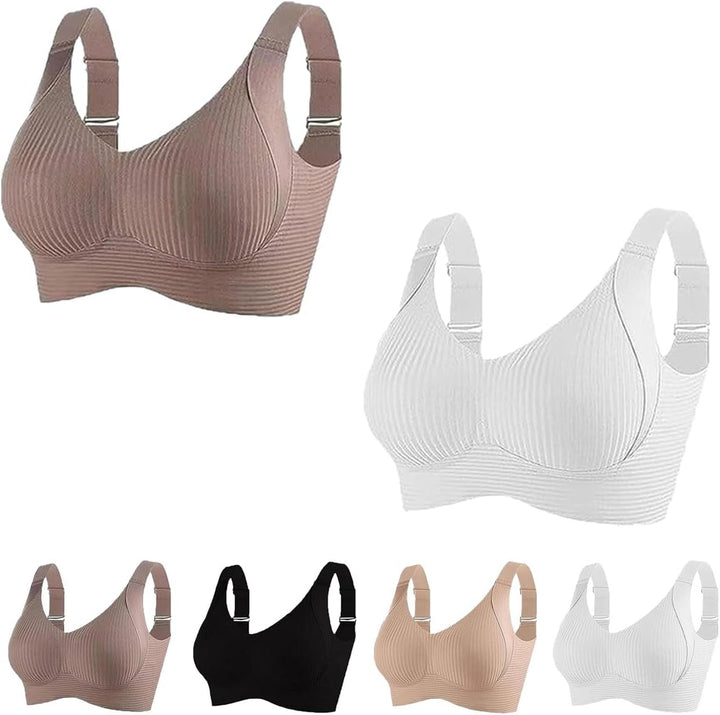 Gerippter, verstellbarer Push-Up-BH ohne Bügel für Damen