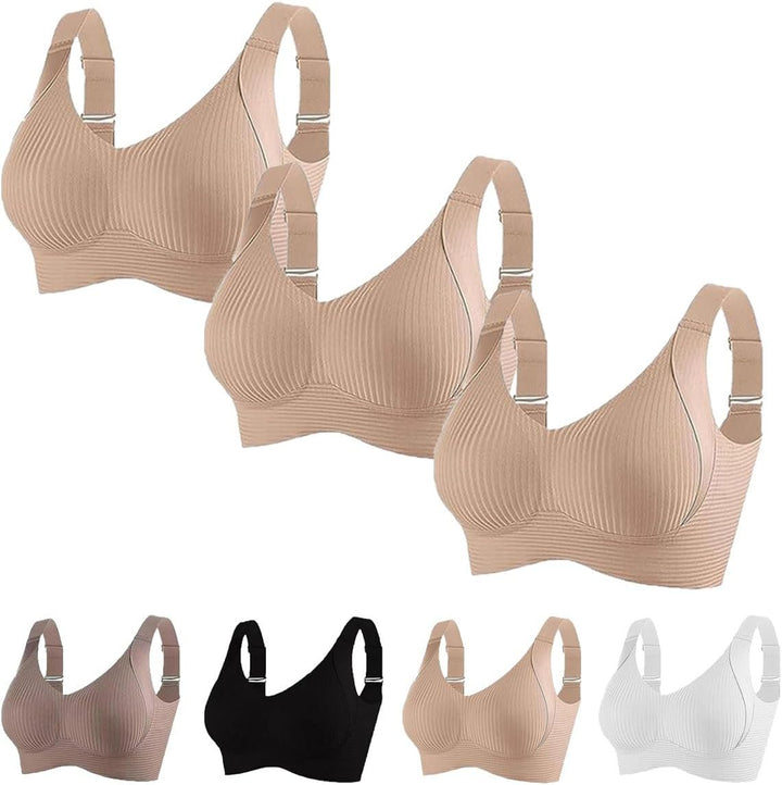 Gerippter, verstellbarer Push-Up-BH ohne Bügel für Damen