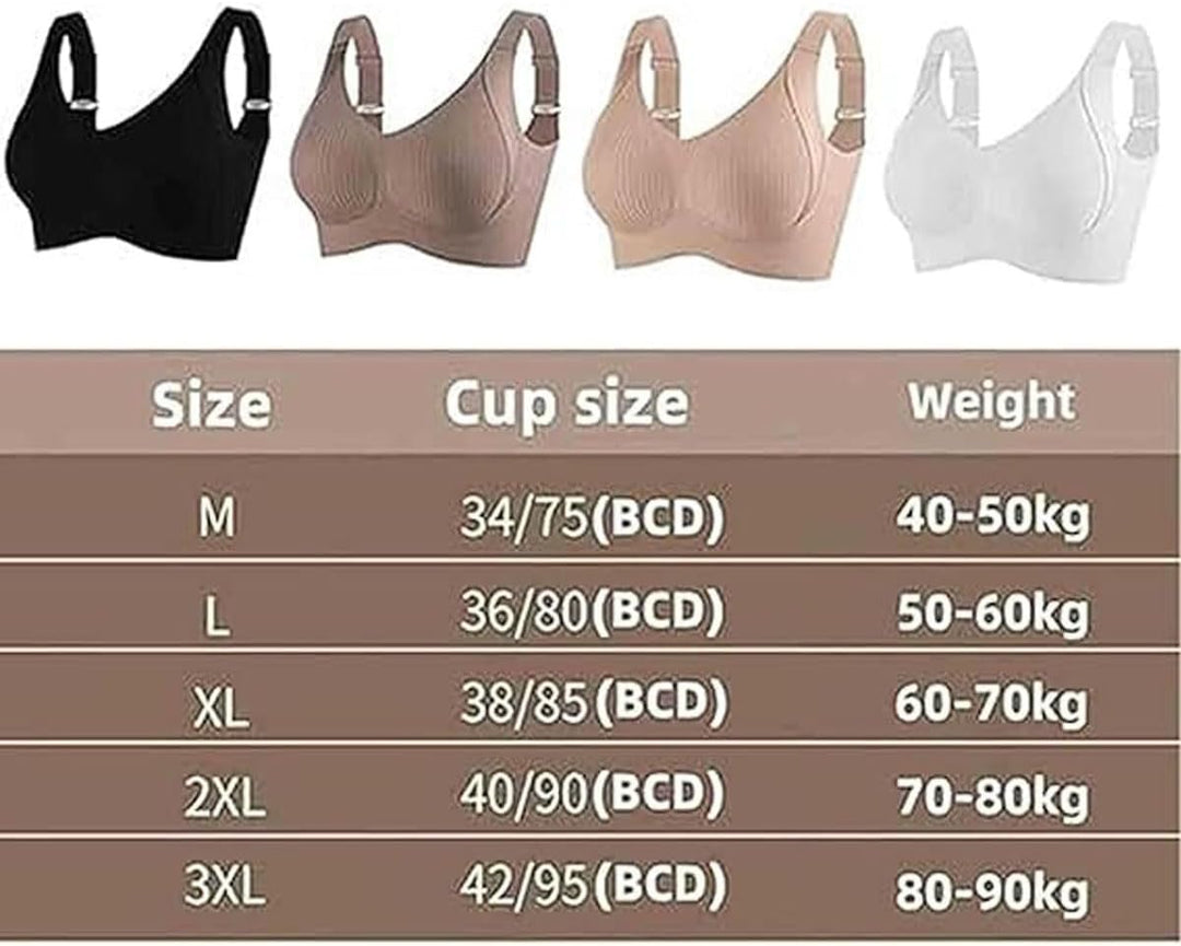 Gerippter, verstellbarer Push-Up-BH ohne Bügel für Damen