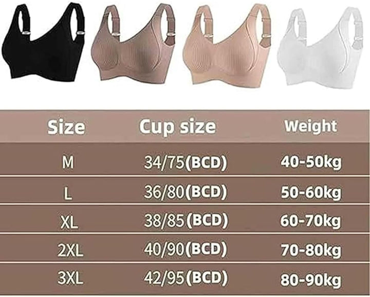 Gerippter, verstellbarer Push-Up-BH ohne Bügel für Damen