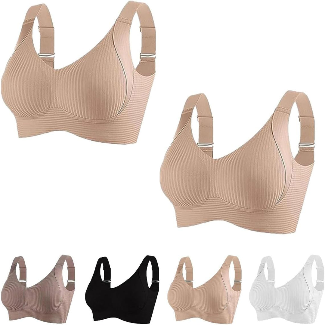 Gerippter, verstellbarer Push-Up-BH ohne Bügel für Damen
