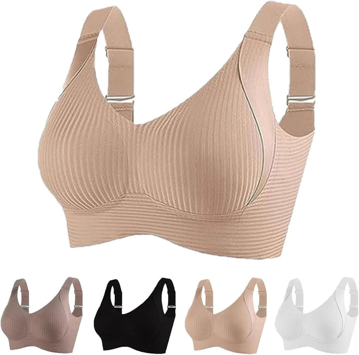 Gerippter, verstellbarer Push-Up-BH ohne Bügel für Damen