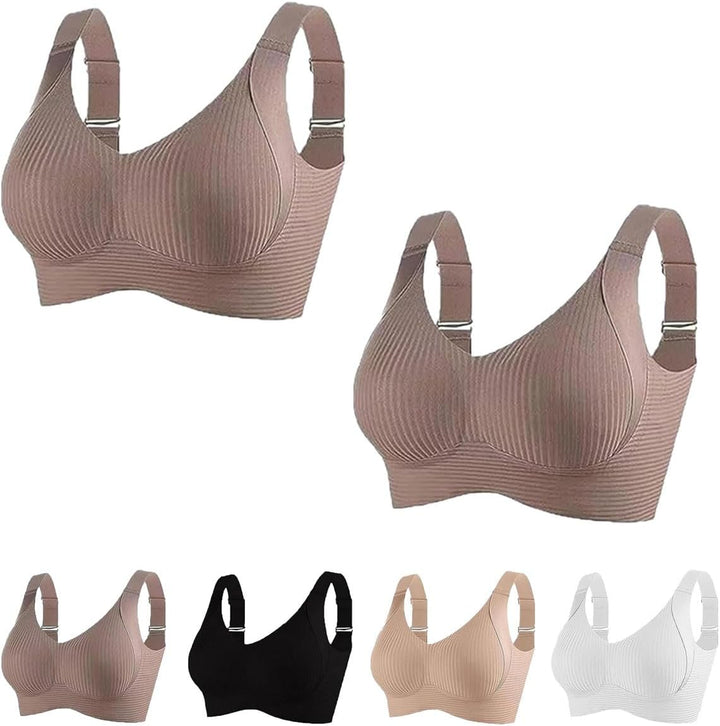Gerippter, verstellbarer Push-Up-BH ohne Bügel für Damen