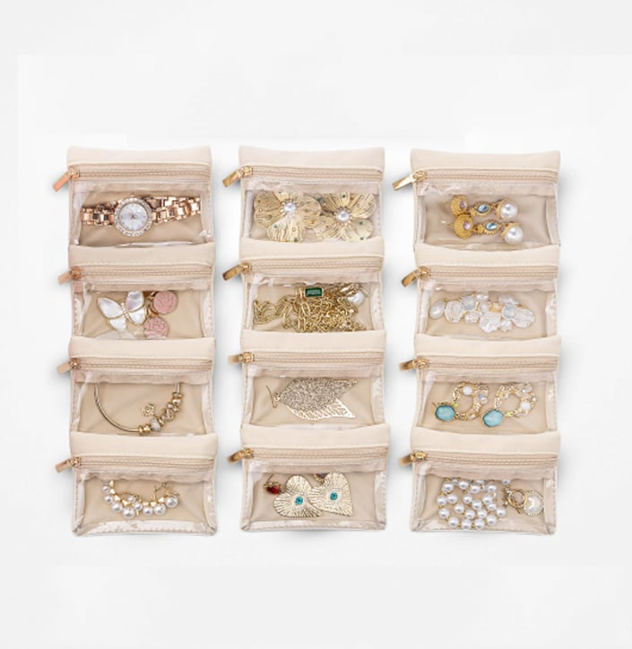 JewelNest | Reiseschmuckbox mit durchsichtigen Täschchen