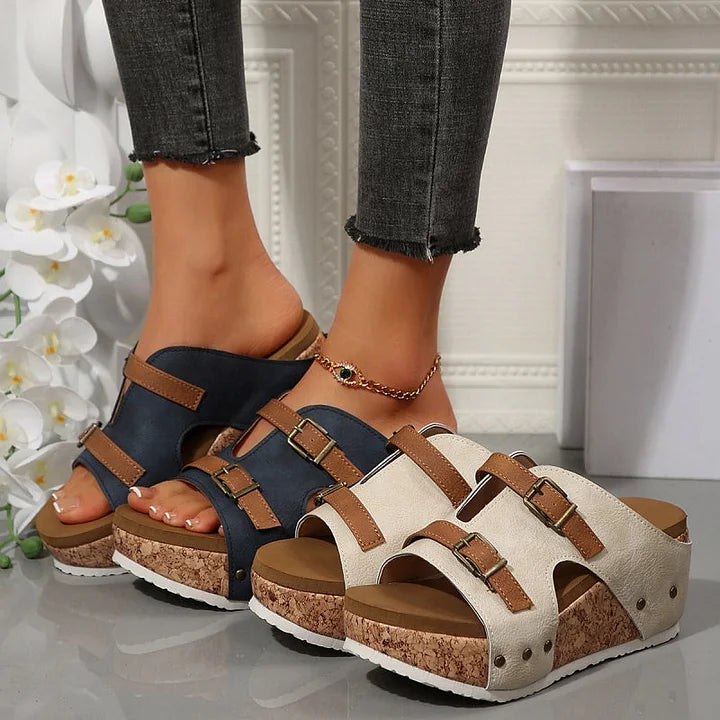 Serhat – Modische Orthopädische Sandalen mit Plateau und Keilabsatz