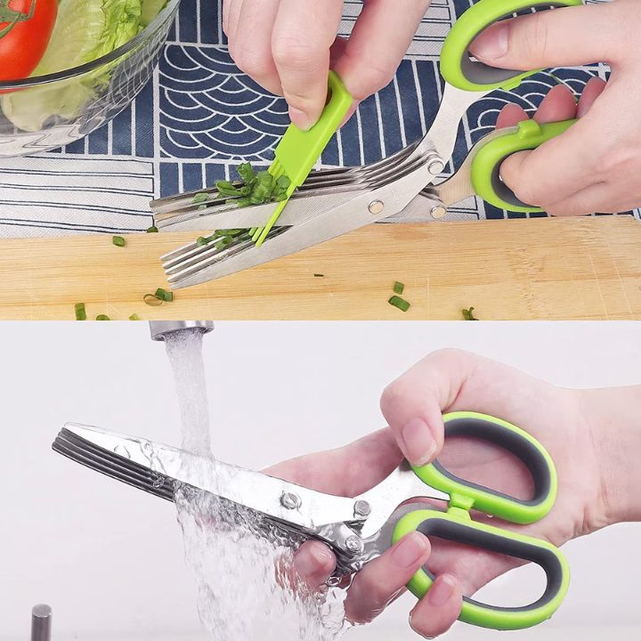 5-Klingen-Küchenschere aus Edelstahl Salatschere