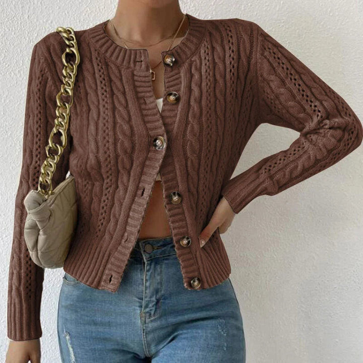 Gemütliche Strickjacke mit Knöpfen für Damen