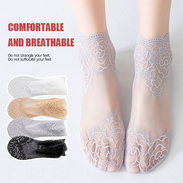 50% Rabatt | LaceStride | Unsichtbare Spitze Socken (Satz Von 4 Farben)