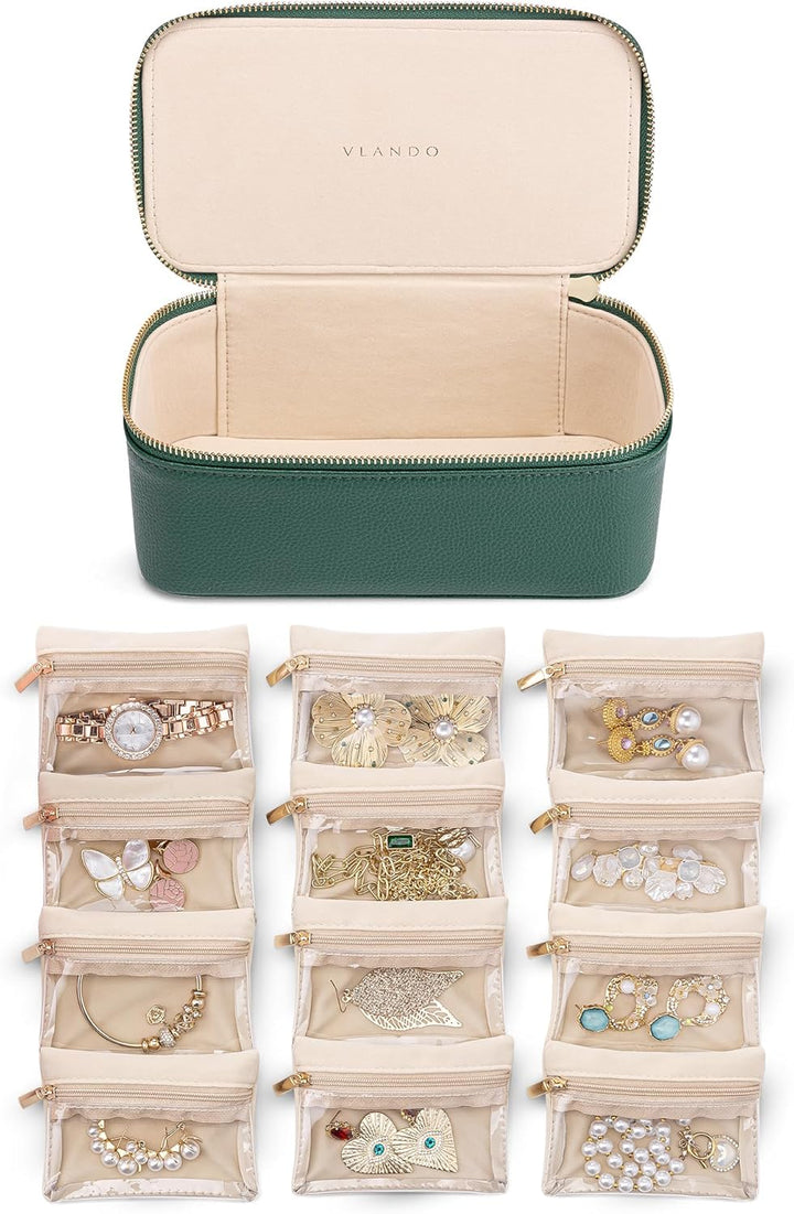 JewelNest | Reiseschmuckbox mit durchsichtigen Täschchen