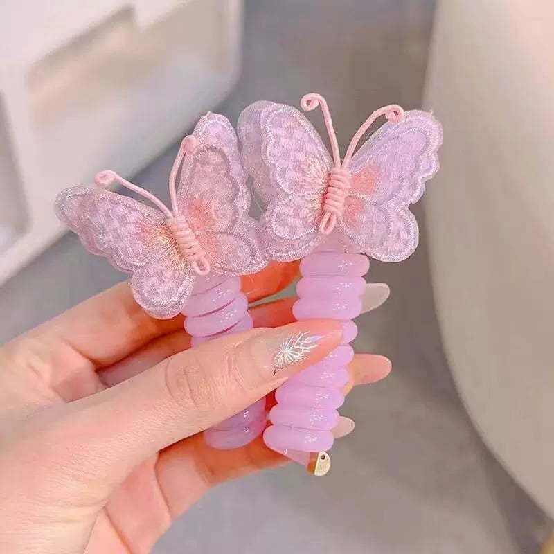 Schmetterlings-Haargummis im Spiraldesign – Süßes Geschenk für Tochter & Enkelin