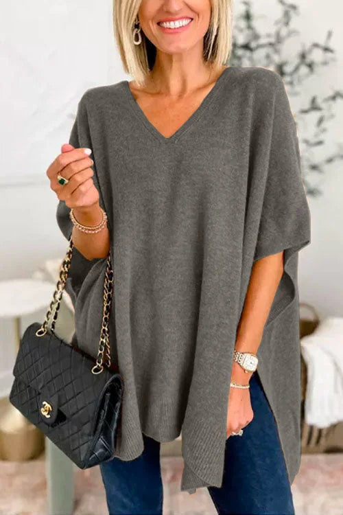 Poncho-Stil Pullover