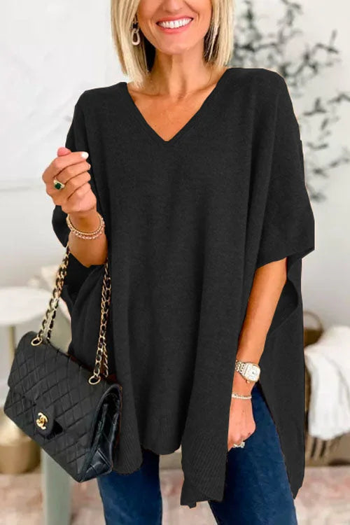 Poncho-Stil Pullover