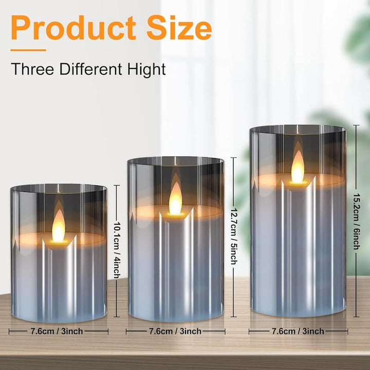 SferaCandle - Realistisches Elektro-Kerzen Set — Sicheres Kerzenlicht ohne Feuergefahr [3er Set]