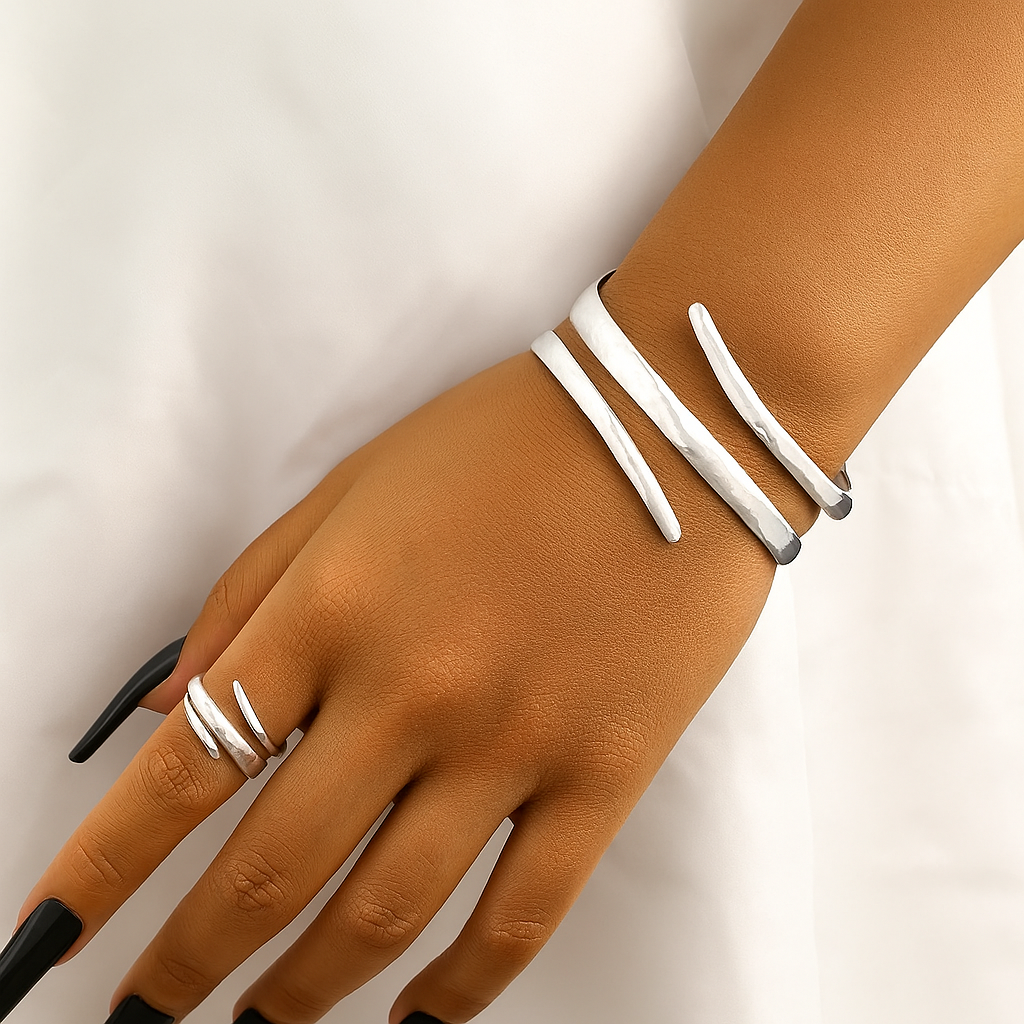 Aurélie | Skulpturales Schmuck-Set in Goldoptik