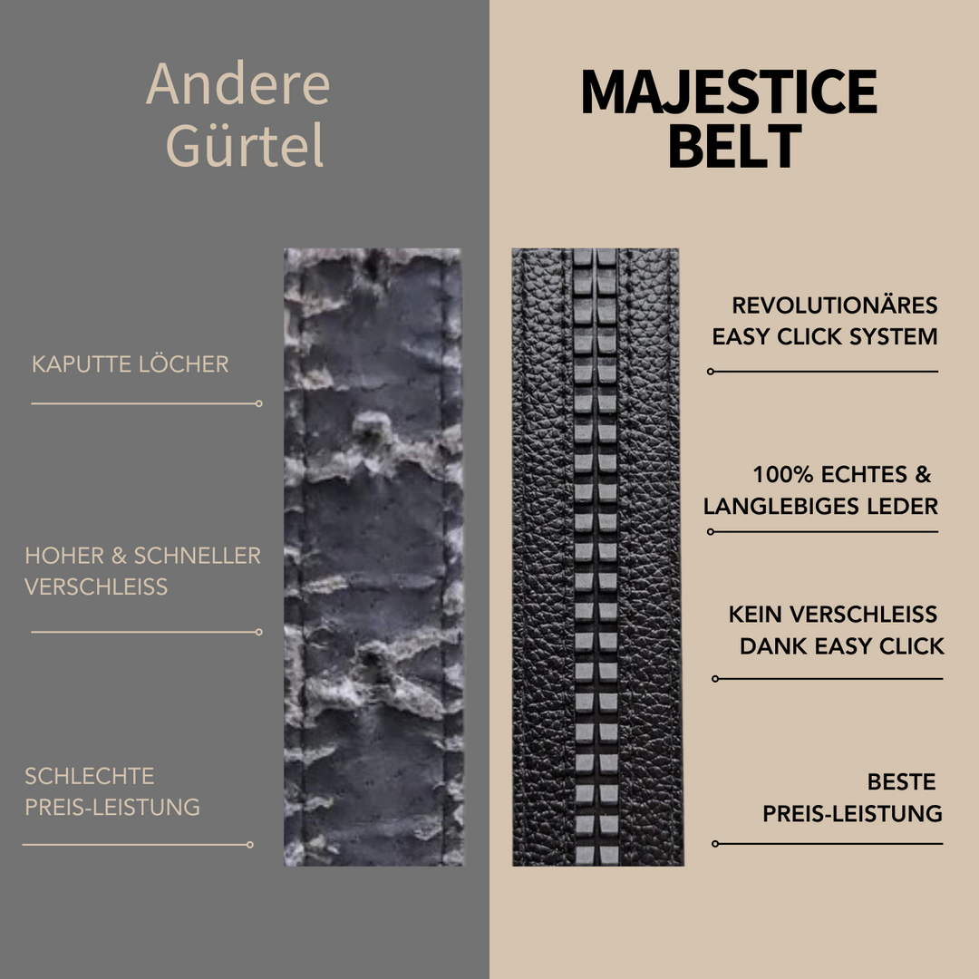 Majestice Belt™ | Easy-Click Automatik Ledergürtel | 1+1 Gratis!