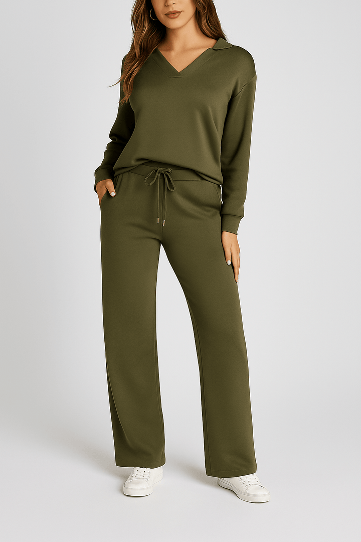 Norella | Zweiteiliges Lounge-Set mit Kragen - 50% RABATT